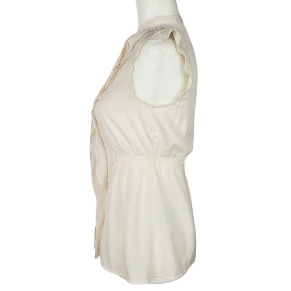 Converse Ruffle Front Ivory Blouse Women's Small Target - Picture 4 of 11